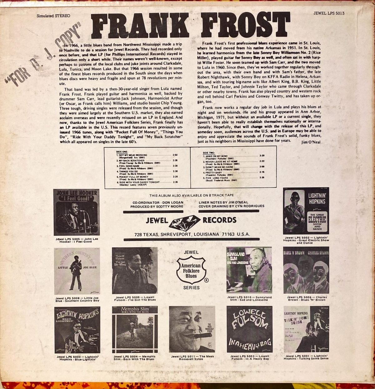 Frank Frost ‎– Frank Frost LP Plak - Görsel 2