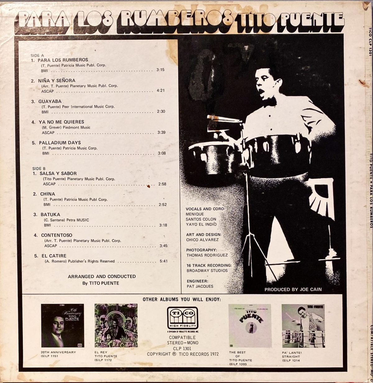 Tito Puente ‎– Para Los Rumberos LP Plak - Görsel 2