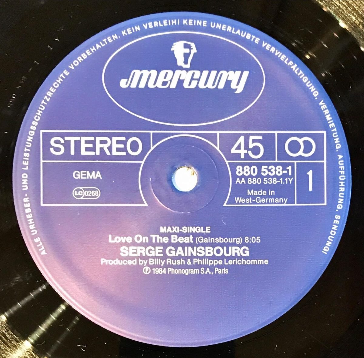 Gainsbourg ‎– Love On The Beat 12” Maxi Single Plak - Görsel 3