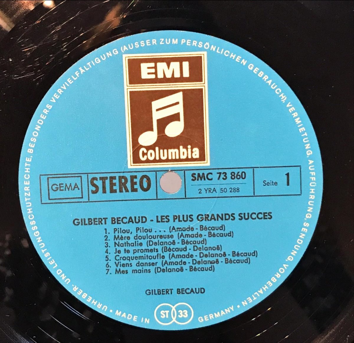 Gilbert Bécaud ‎– Les Plus Grand Succes LP Plak - Görsel 3