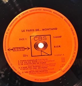 Yves Montand ‎– Le Paris De... Montand LP Plak - Görsel 3