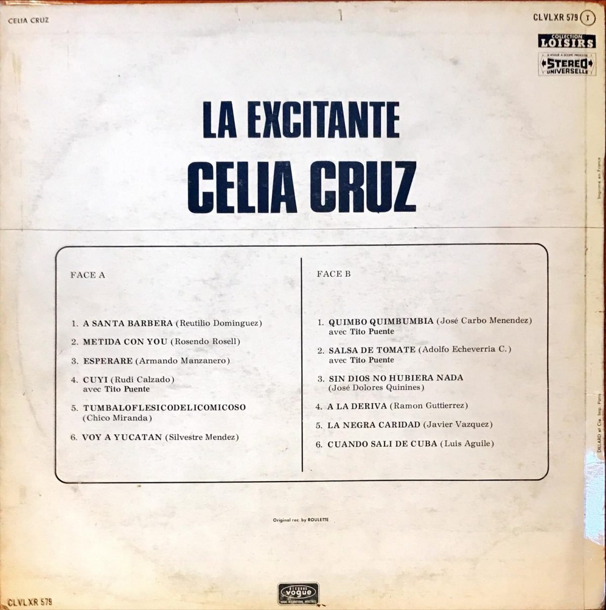 Celia Cruz ‎– La Excitante LP Plak - Görsel 2