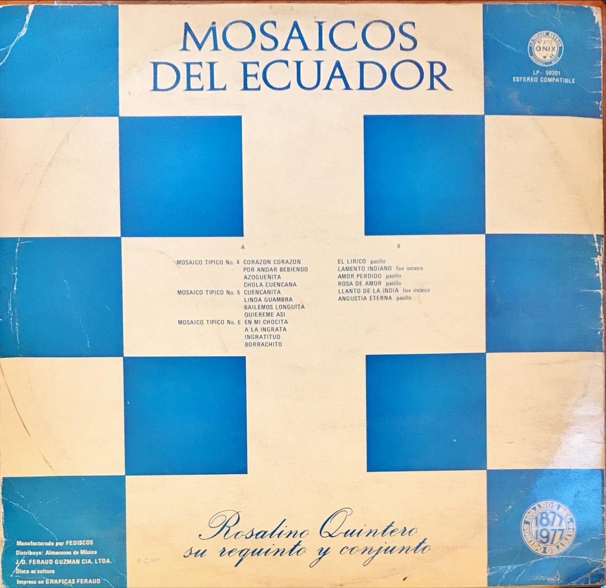 Rosalino Quintero – Mosaicos del Ecuador LP Plak - Görsel 2