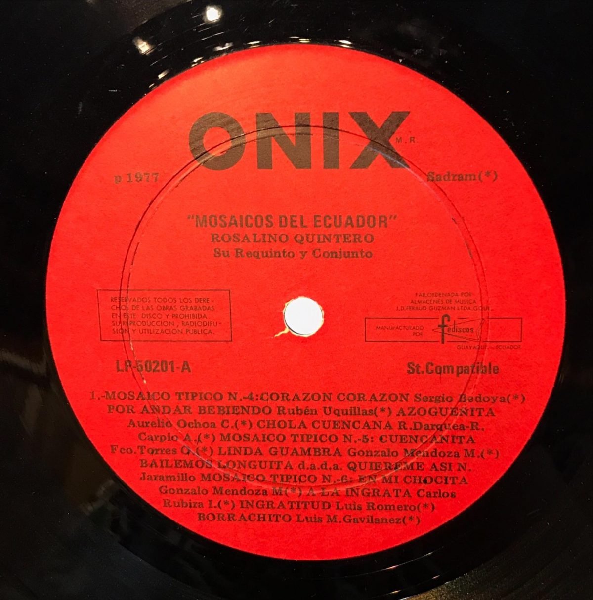 Rosalino Quintero – Mosaicos del Ecuador LP Plak - Görsel 3