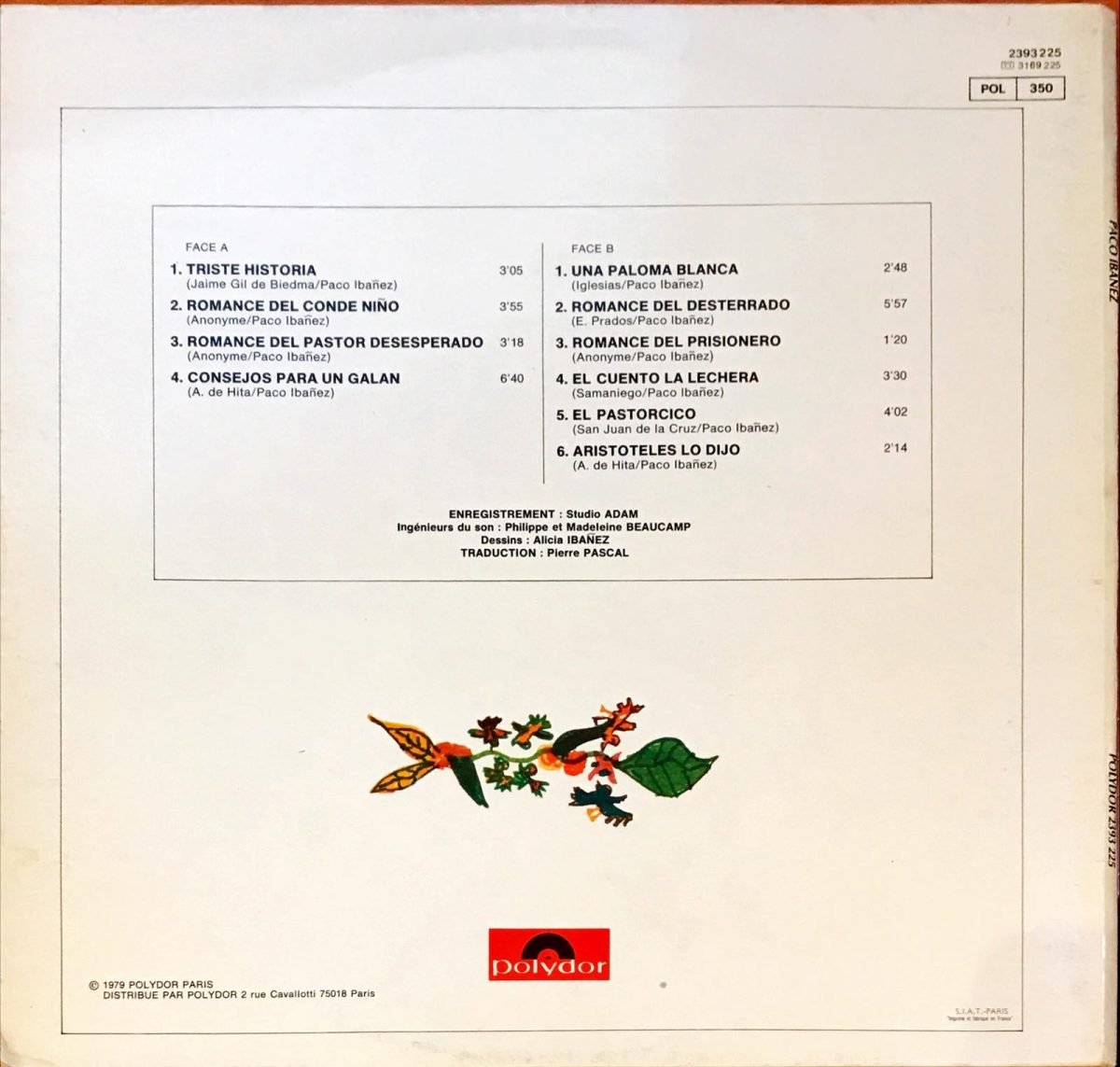 Paco Ibañez ‎– Paco Ibañez LP Plak - Görsel 3
