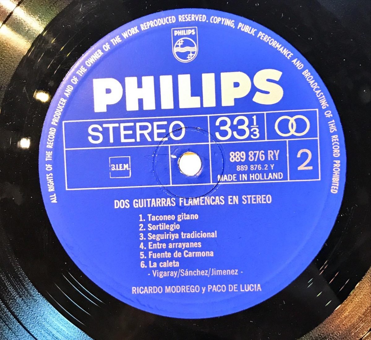Paco De Lucía, Ricardo Modrego ‎– Dos Guitarras Flamencas En Stereo LP - Görsel 2