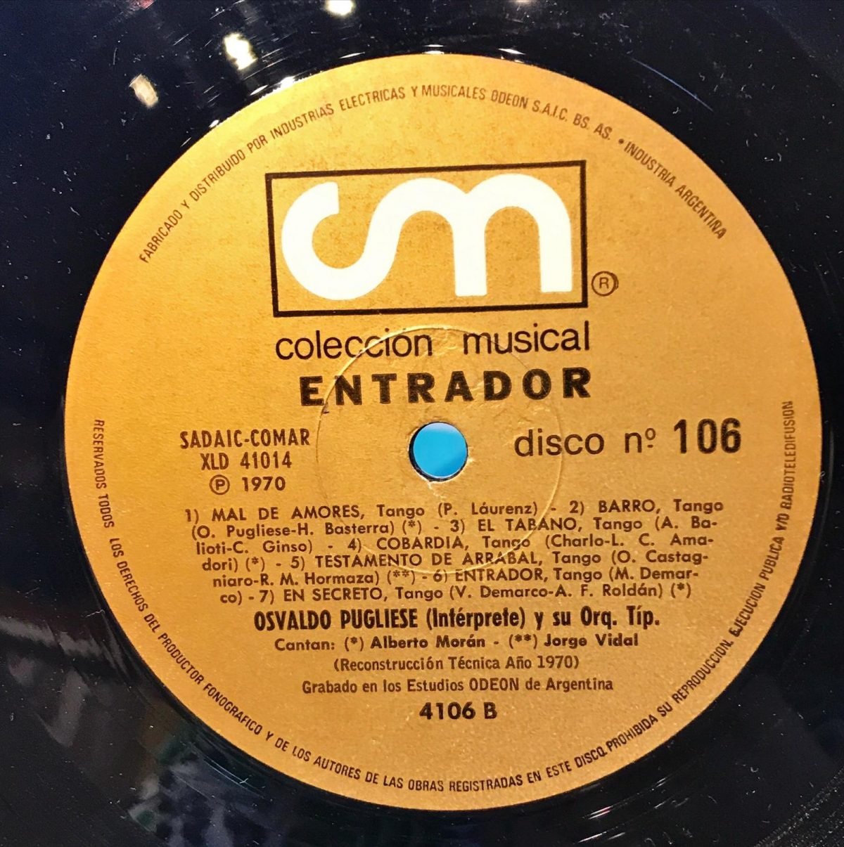 Osvaldo Pugliese ‎– Entrador LP Plak Tango - Görsel 3