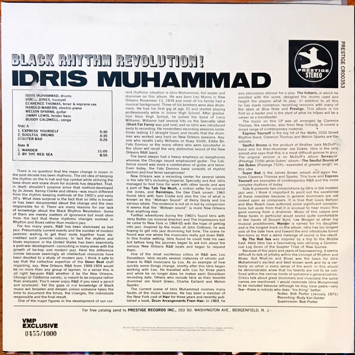 Idris Muhammad ‎– Black Rhythm Revolution! LP Renkli Plak - Görsel 2
