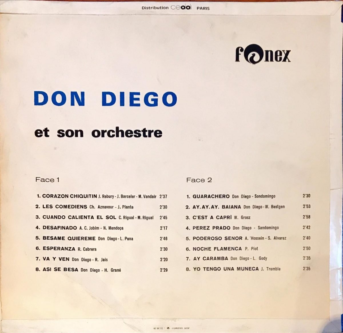 Don Diego Et Son Orchestre ‎– Toute L'Afrique Danse LP Plak - Görsel 2