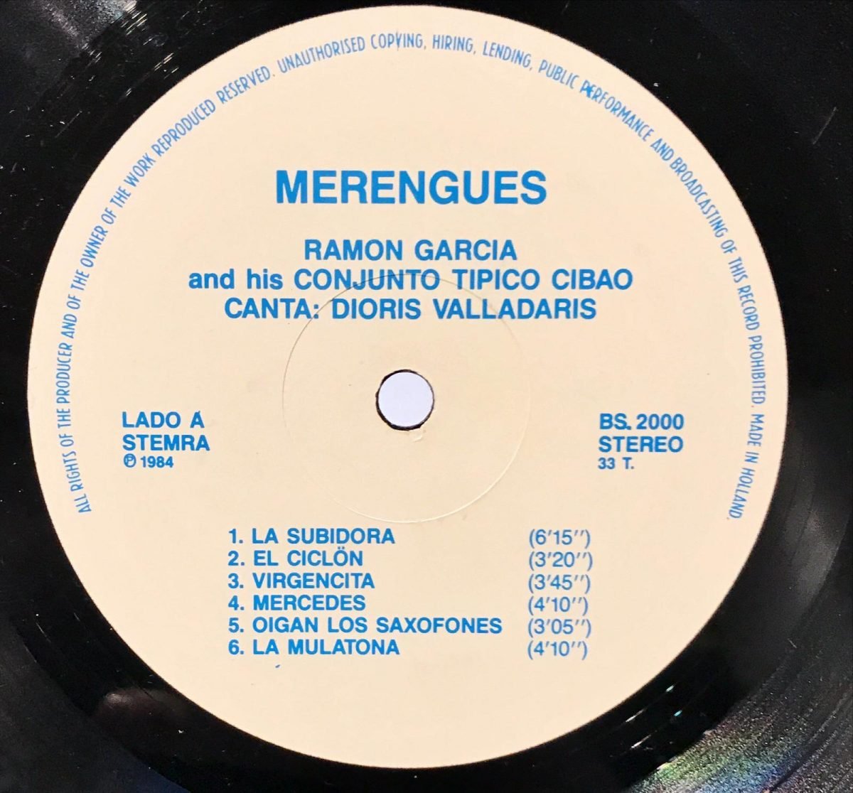 Ramon Garcia Con Su Conjunto Tipico Cibaeño ‎– Merengues LP Plak - Görsel 3