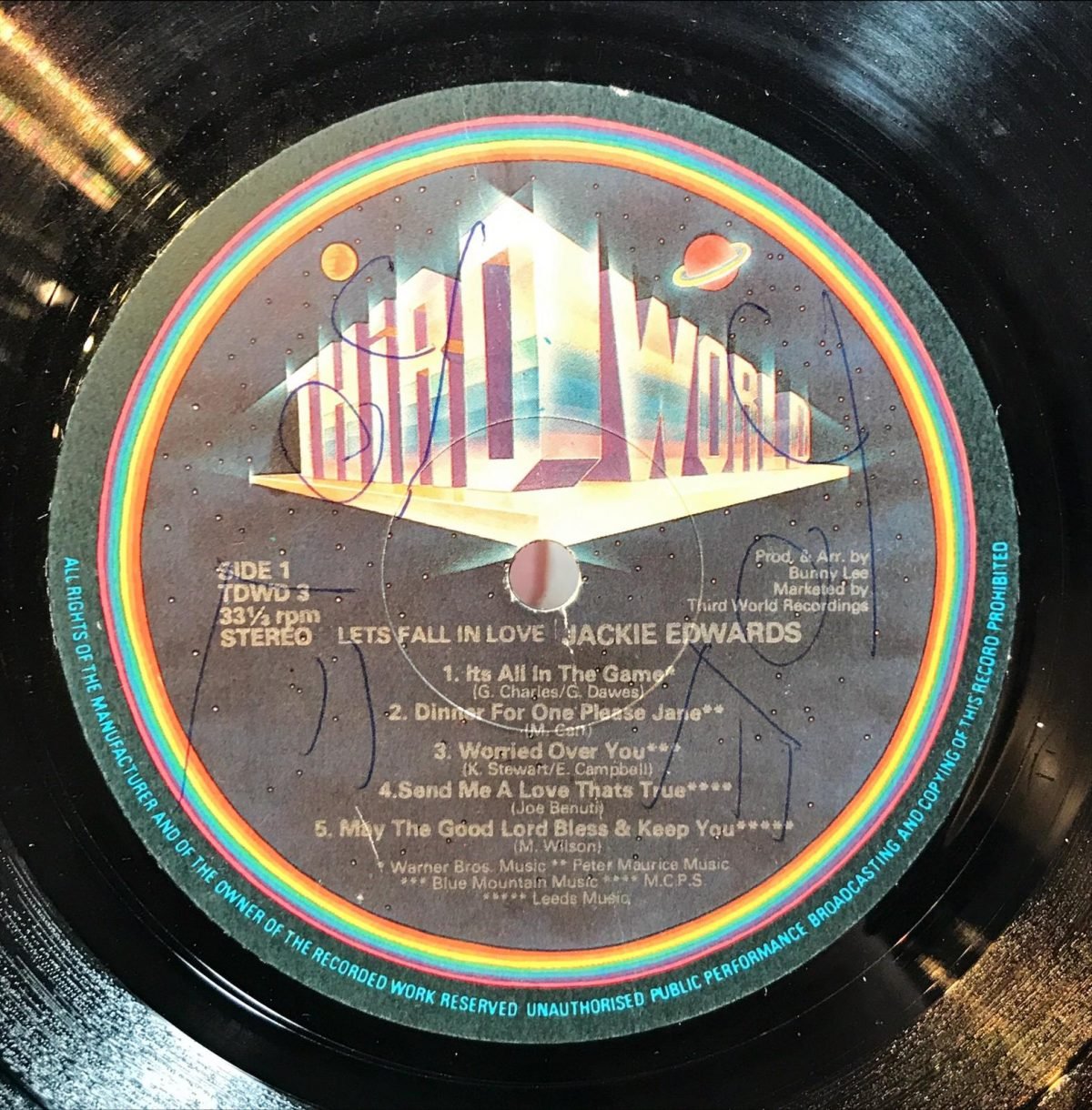 Jackie Edwards ‎– Let's Fall In Love LP Plak - Görsel 3