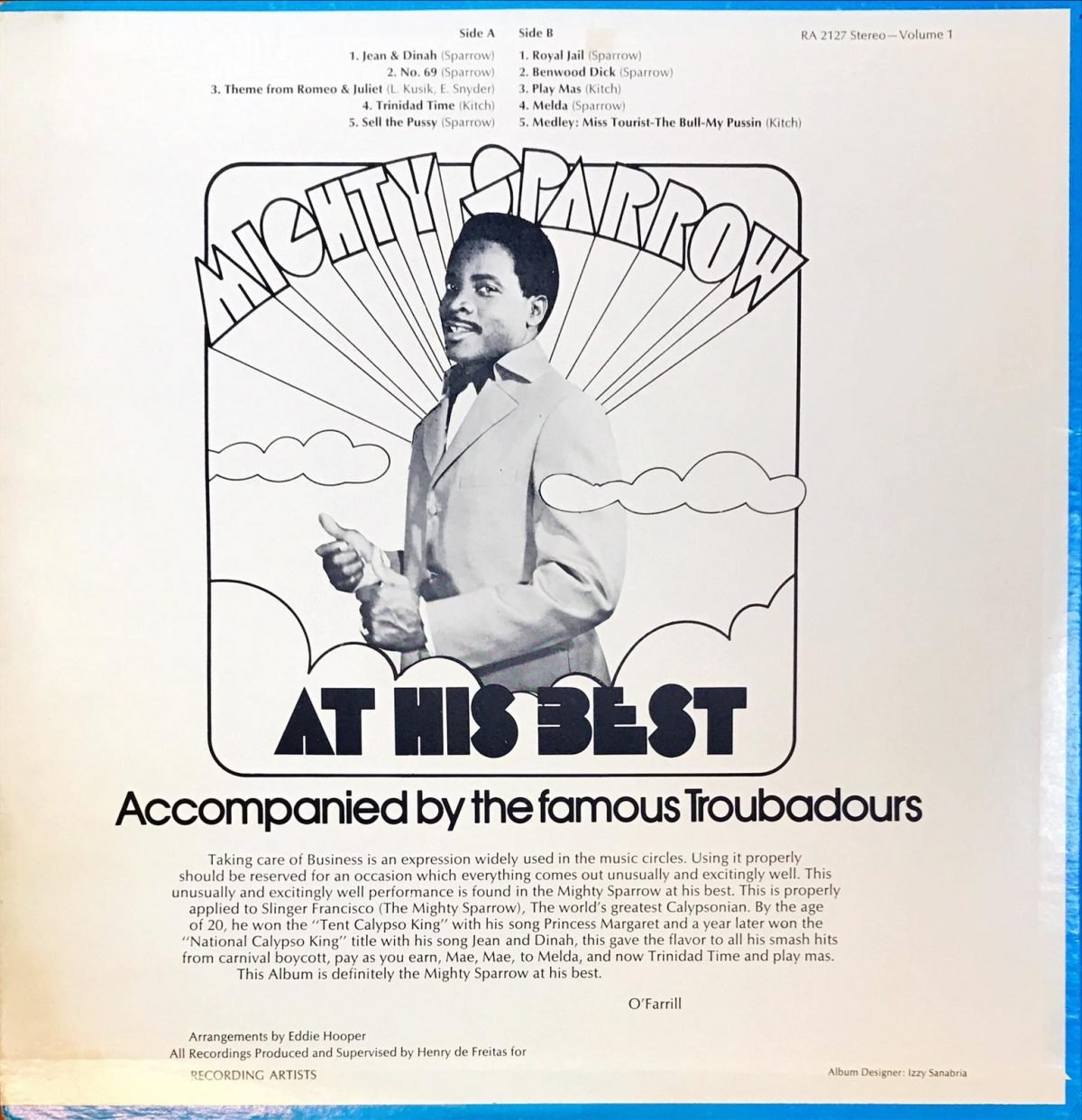 Mighty Sparrow ‎– Mighty Sparrow At His Best Vol.1 LP Plak - Görsel 3