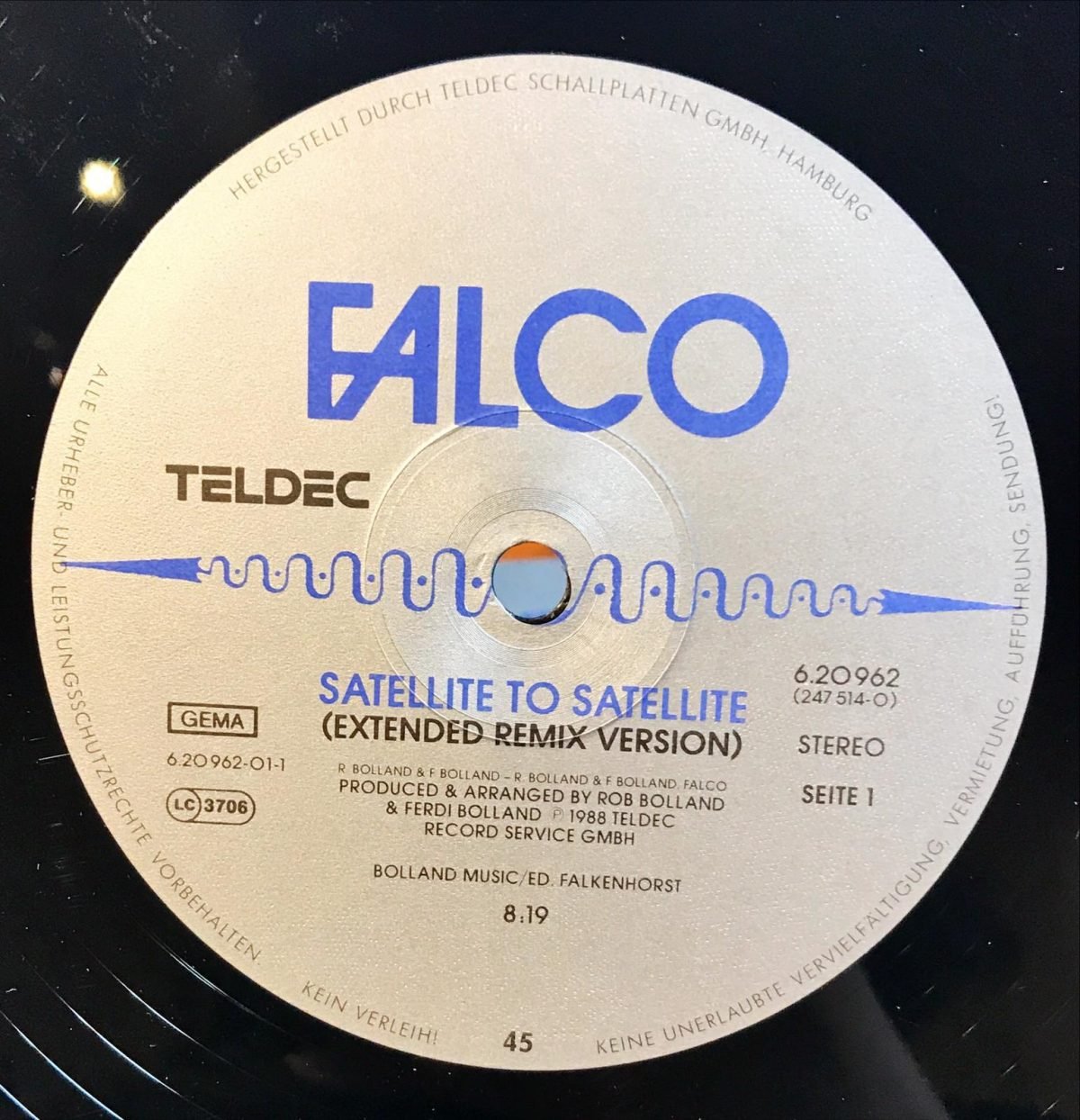 Falco ‎– Satellite To Satellite Maxi Single Plak - Görsel 2