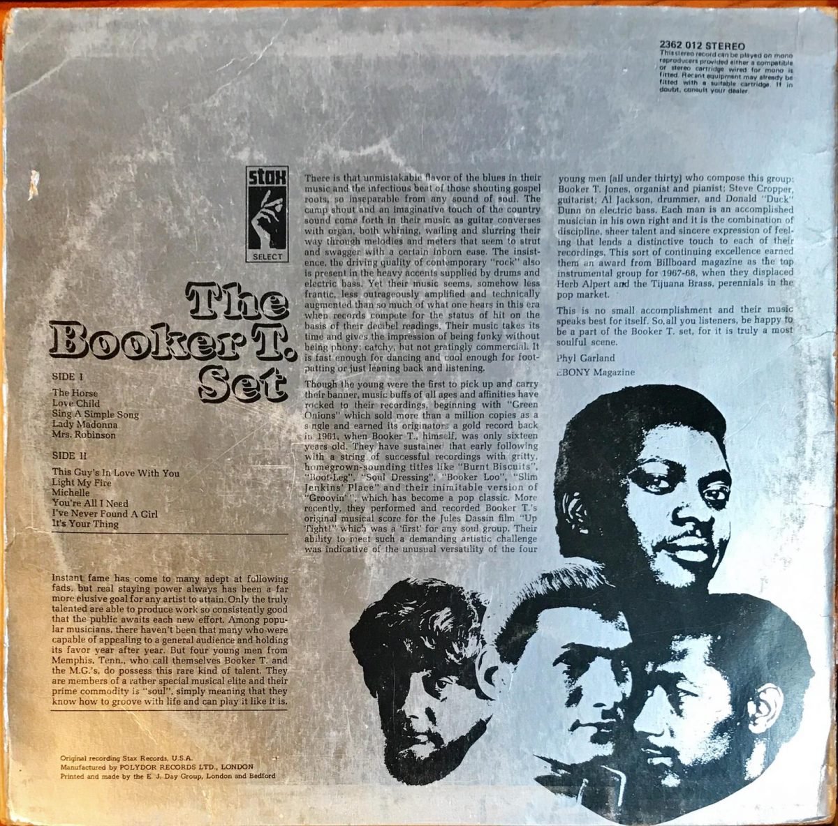Booker T & The MG's ‎– The Booker T. Set LP Plak - Görsel 2
