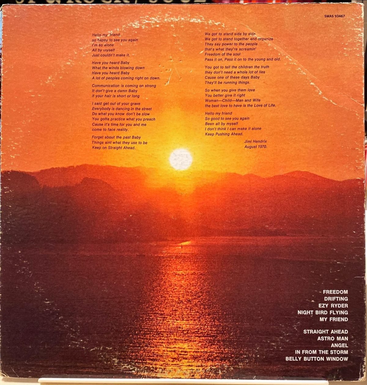 Jimi Hendrix ‎– The Cry Of Love LP Plak - Görsel 2