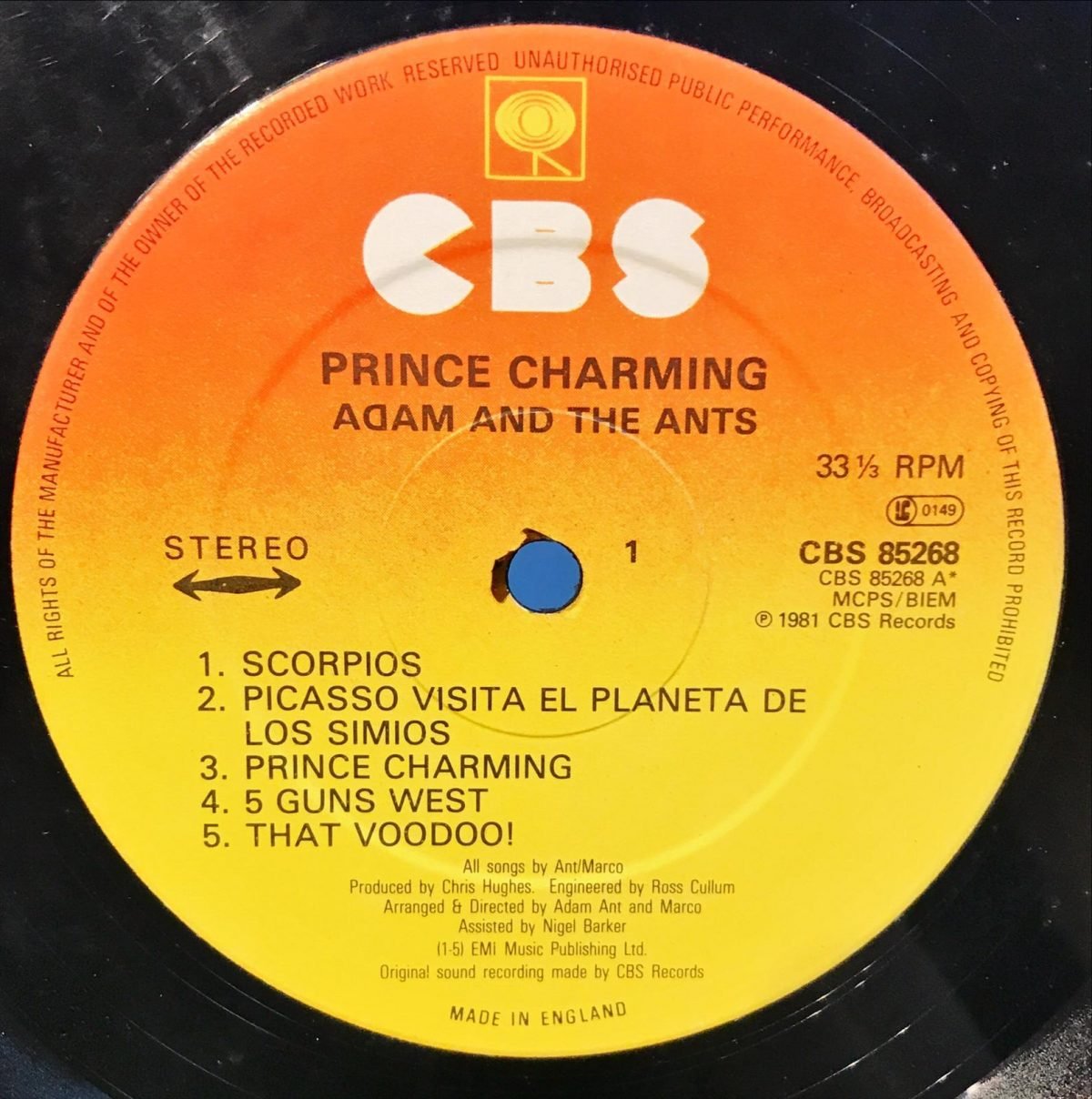 Adam And The Ants ‎– Prince Charming LP Plak - Görsel 3