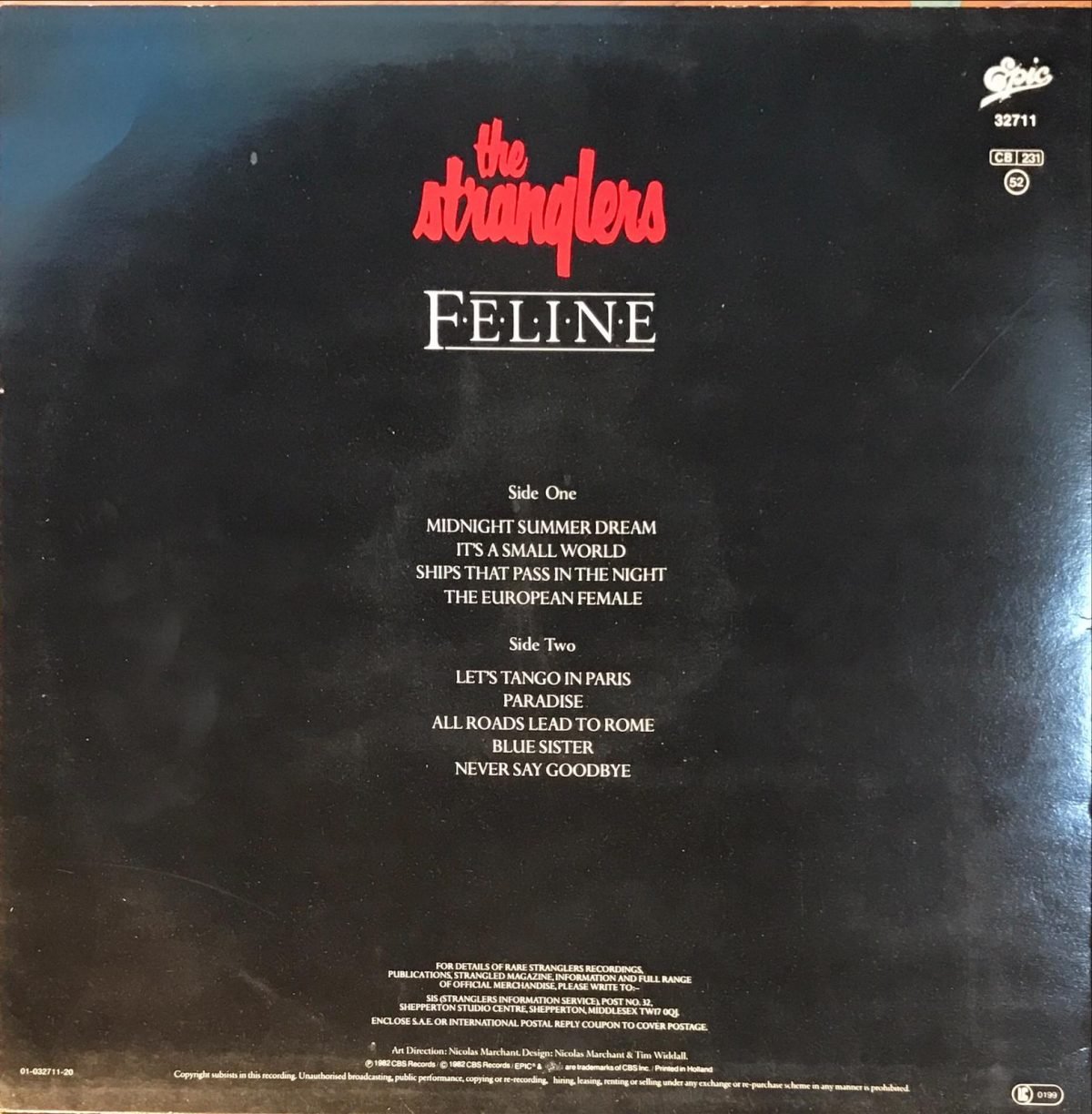 The Stranglers ‎– Feline LP Plak - Görsel 2