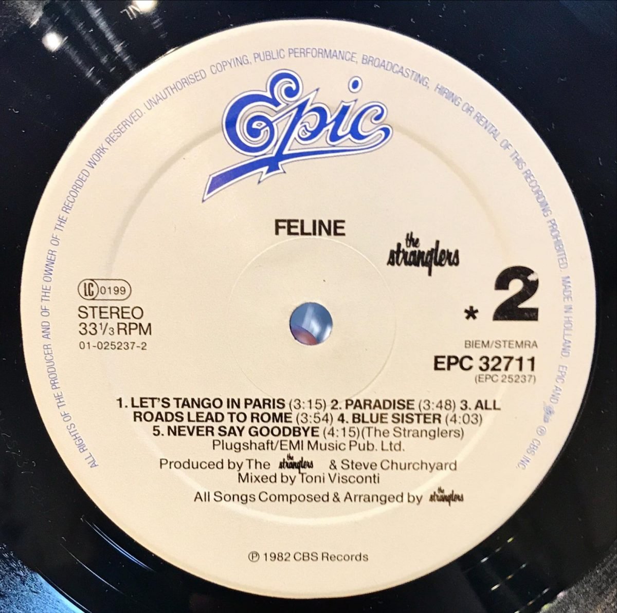 The Stranglers ‎– Feline LP Plak - Görsel 3