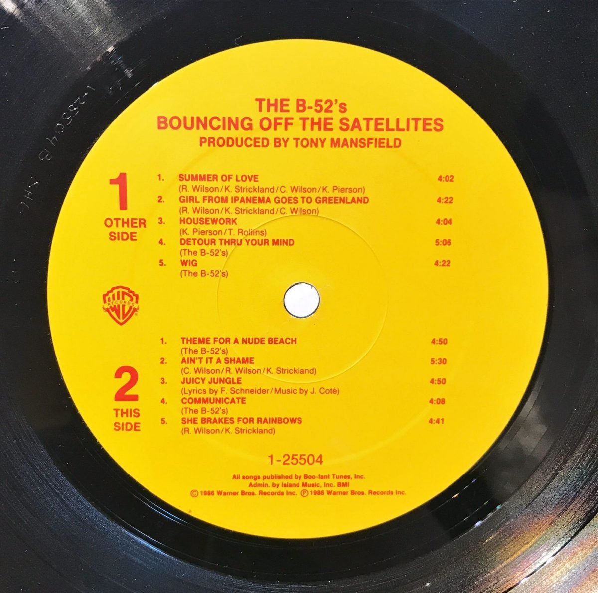 The B-52's ‎– Bouncing Off The Satellites LP Plak - Görsel 2