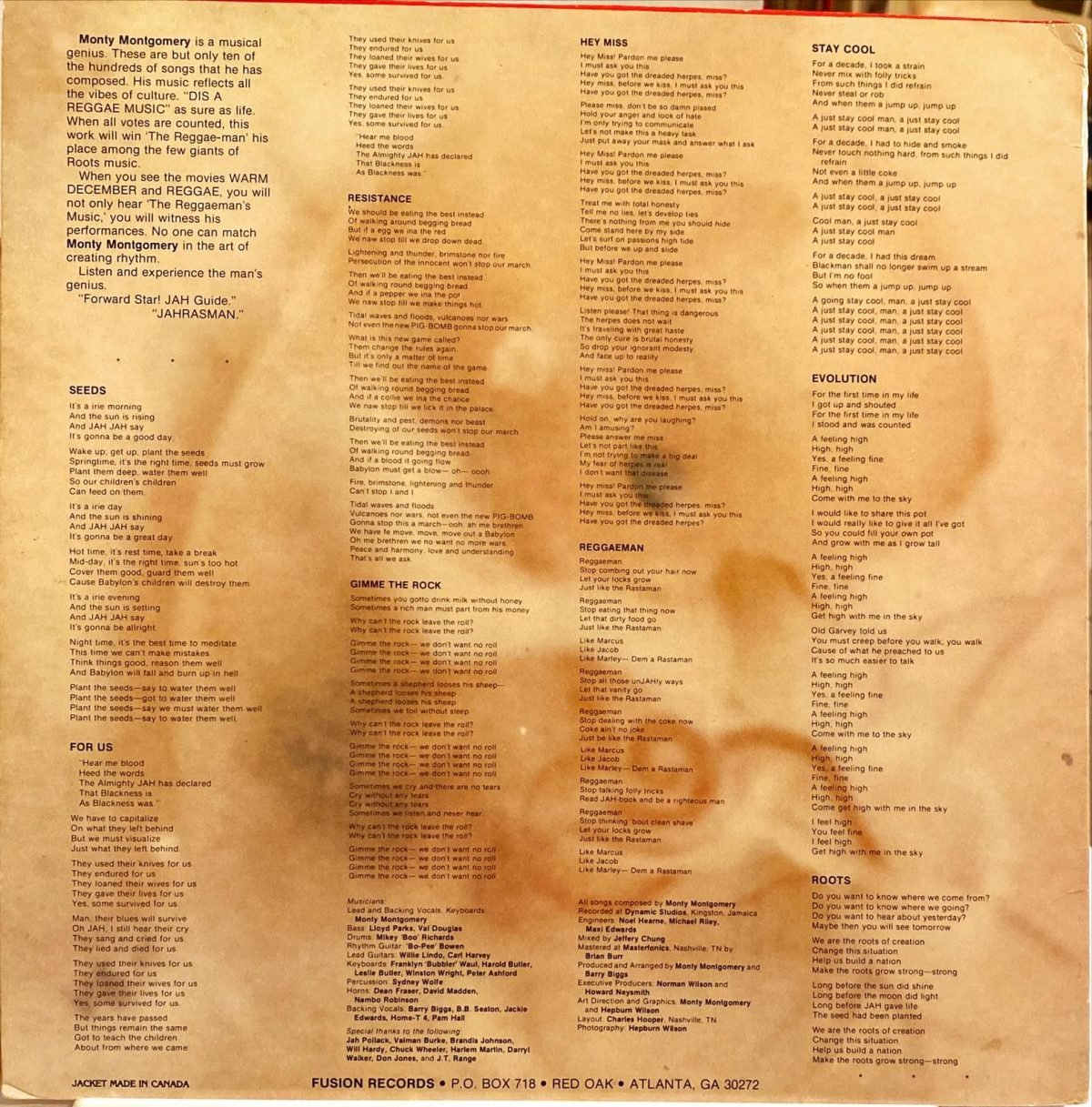 Monty Montgomery ‎– Seeds LP Plak - Görsel 2
