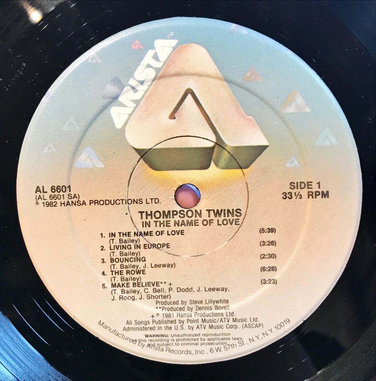 Thompson Twins ‎– In The Name Of Love LP Plak - Görsel 2