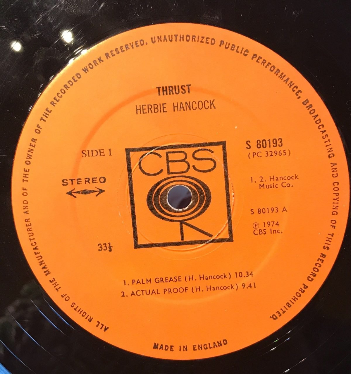 Herbie Hancock ‎– Thrust LP Plak - Görsel 3