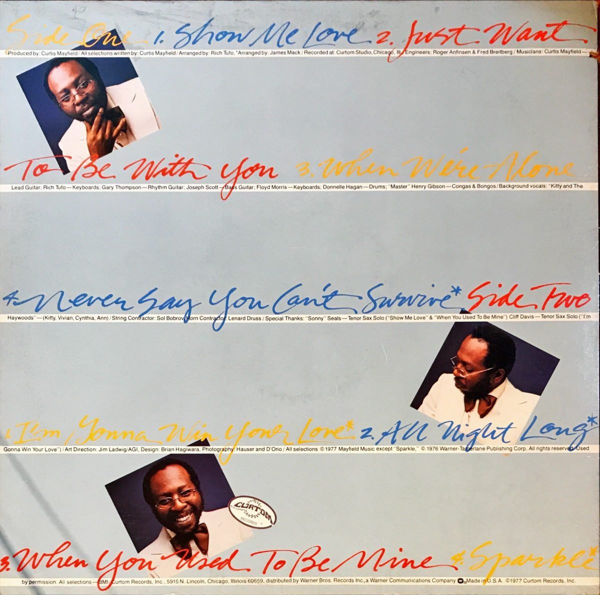 Curtis Mayfield ‎– Never Say You Can't Survive LP Plak - Görsel 3