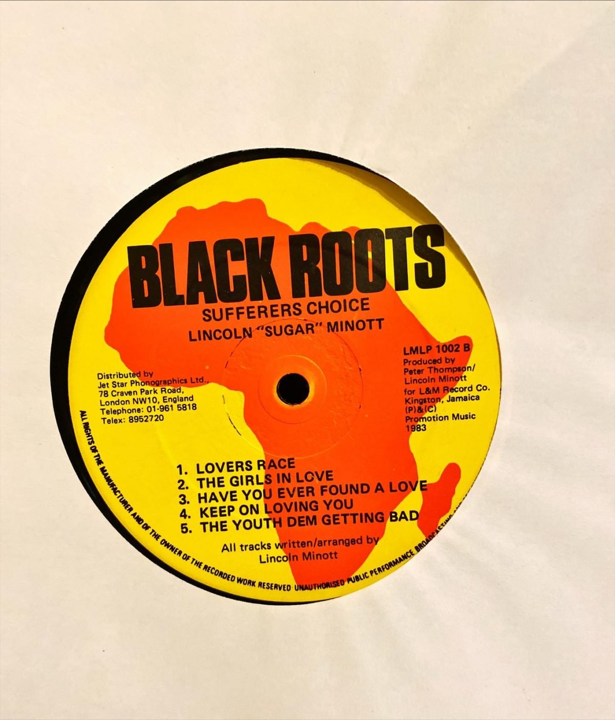 Sugar Minott ‎– Sufferer's Choice LP Plak - Görsel 3