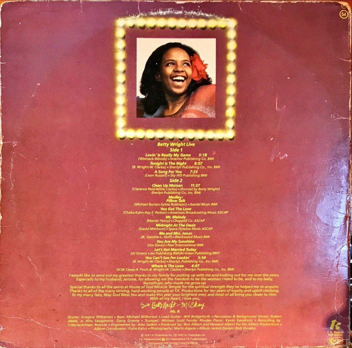 Betty Wright ‎– Betty Wright Live LP Plak - Görsel 3