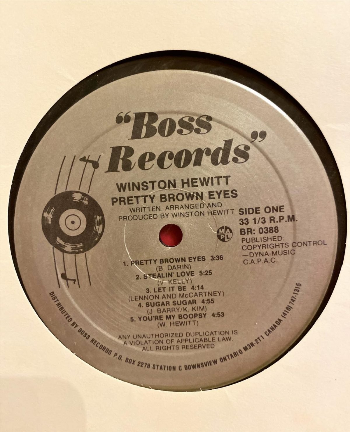 Winston Hewitt ‎– Pretty Brown Eyes LP Plak - Görsel 3