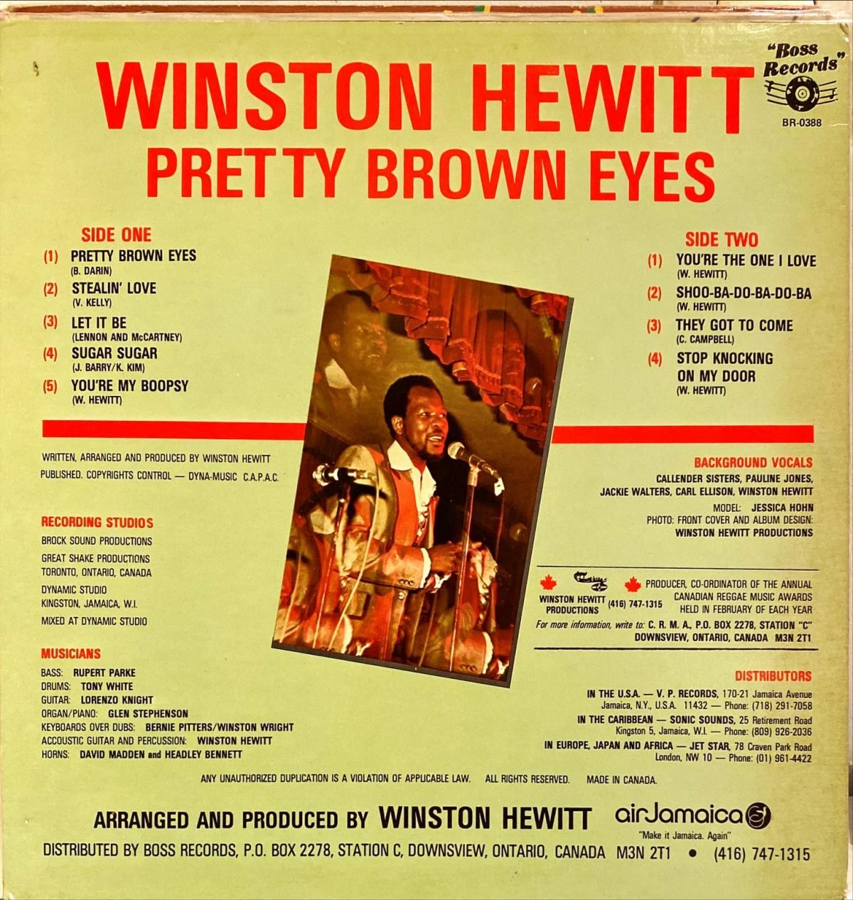 Winston Hewitt ‎– Pretty Brown Eyes LP Plak - Görsel 4