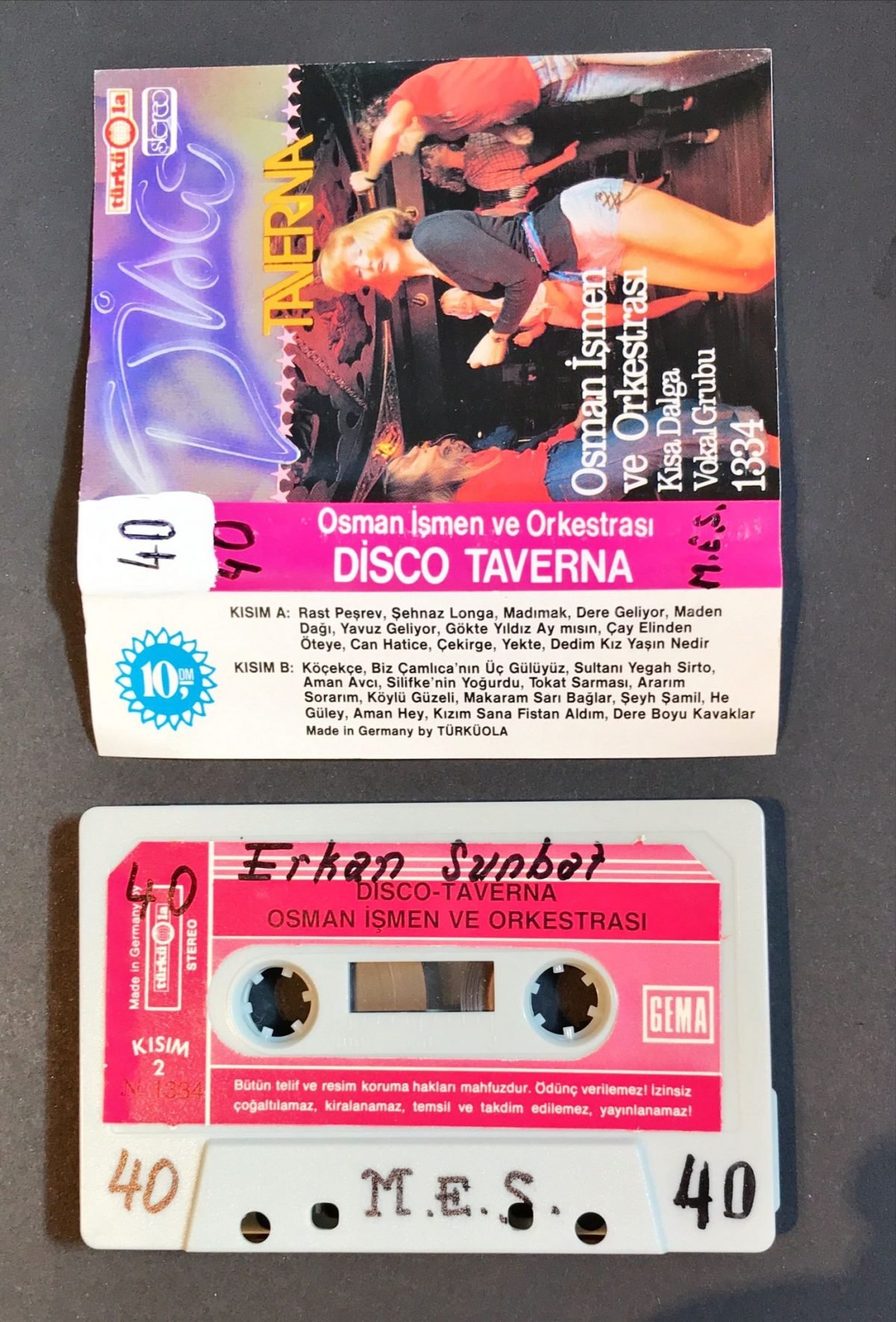 Osman İşmen Ve Orkestrası‎– Disco Taverna Kaset - Görsel 2