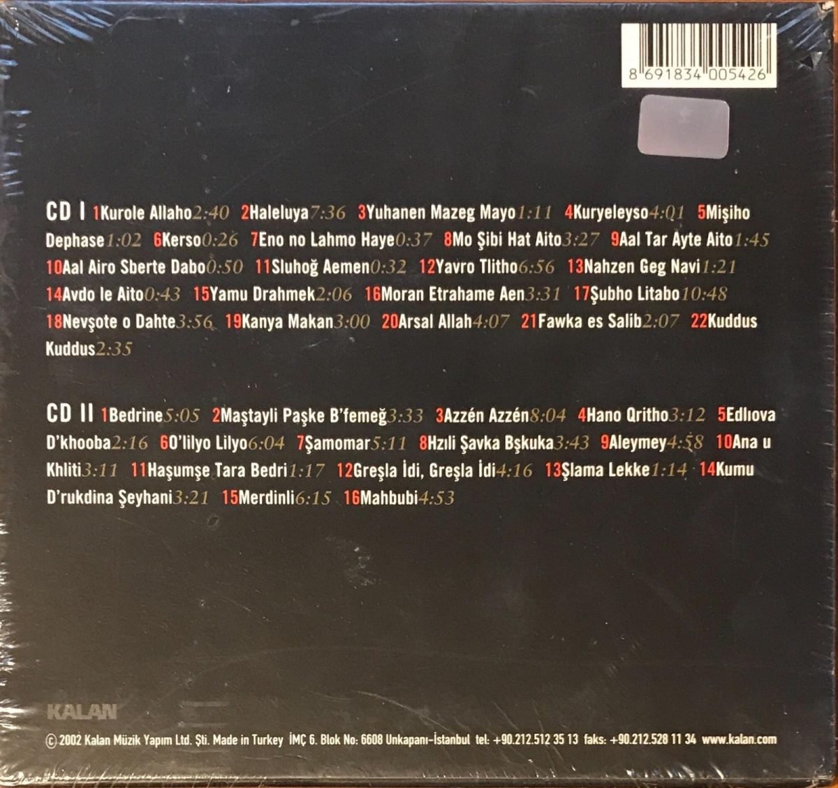 Süryaniler ‎– Dini Müzik, Halk Müziği - 2CD  Sıfır Ambalajında - Görsel 2
