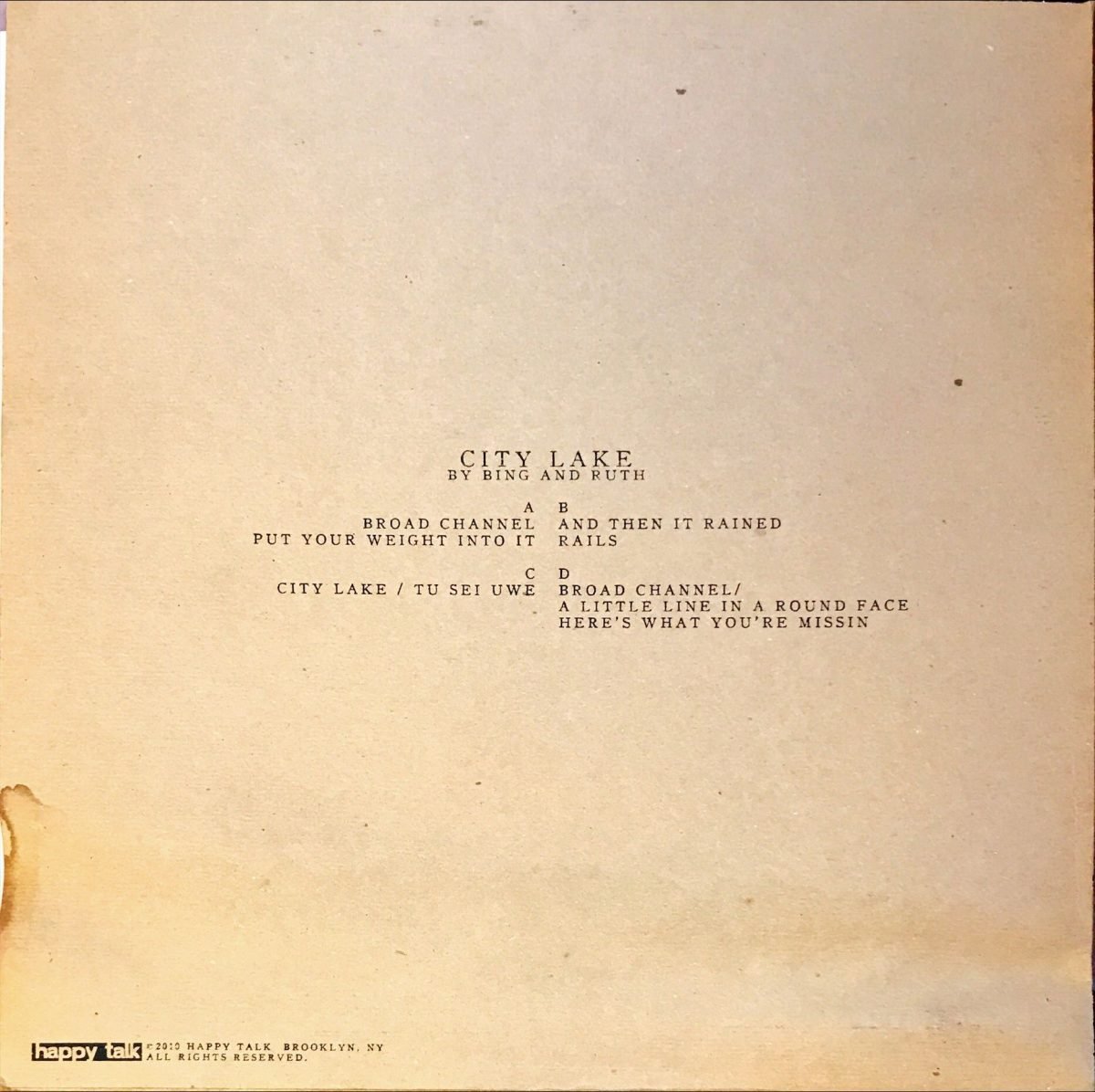 Bing And Ruth ‎– City Lake - 2LP Plak - Görsel 4