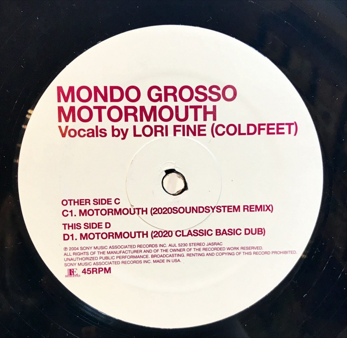 Mondo Grosso ‎– Motormouth - 2 x Maxi Single Plak - Görsel 2