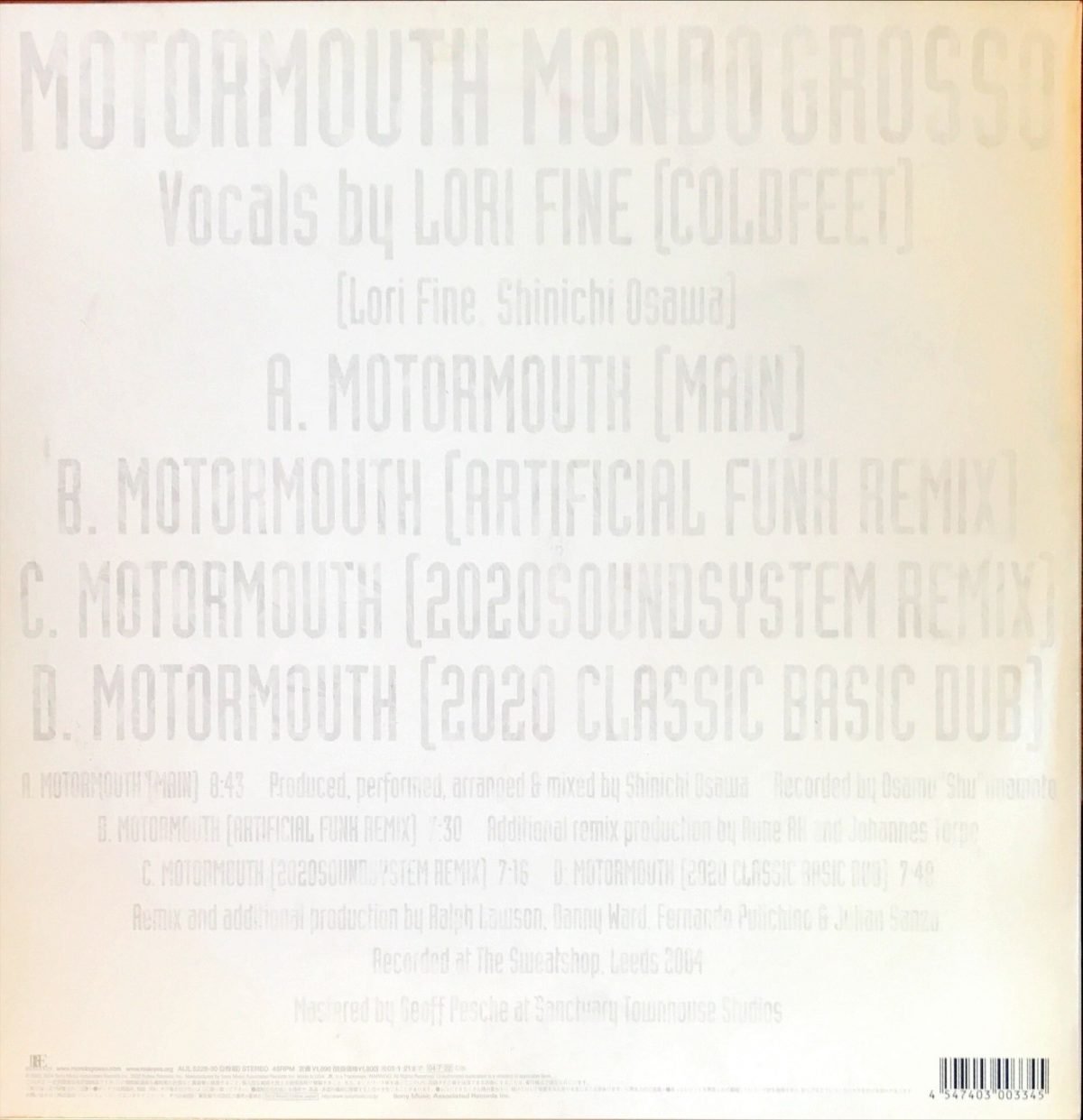 Mondo Grosso ‎– Motormouth - 2 x Maxi Single Plak - Görsel 3