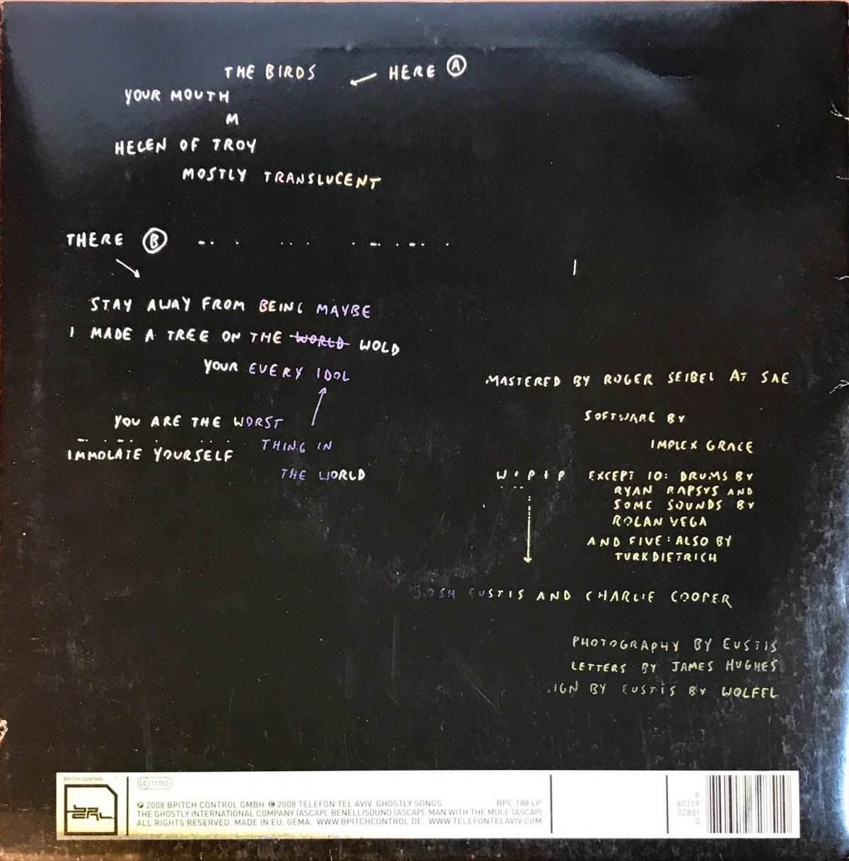 Telefon Tel Aviv ‎– Immolate Yourself LP Plak - Görsel 3