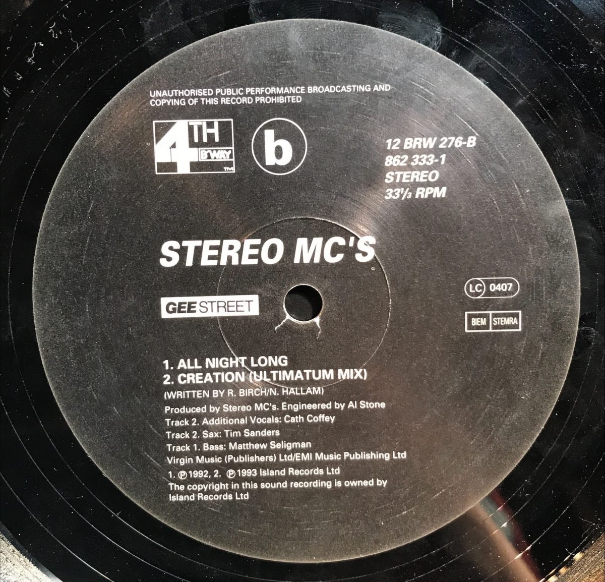 Stereo MC's ‎– Creation Maxi Single Plak - Görsel 2