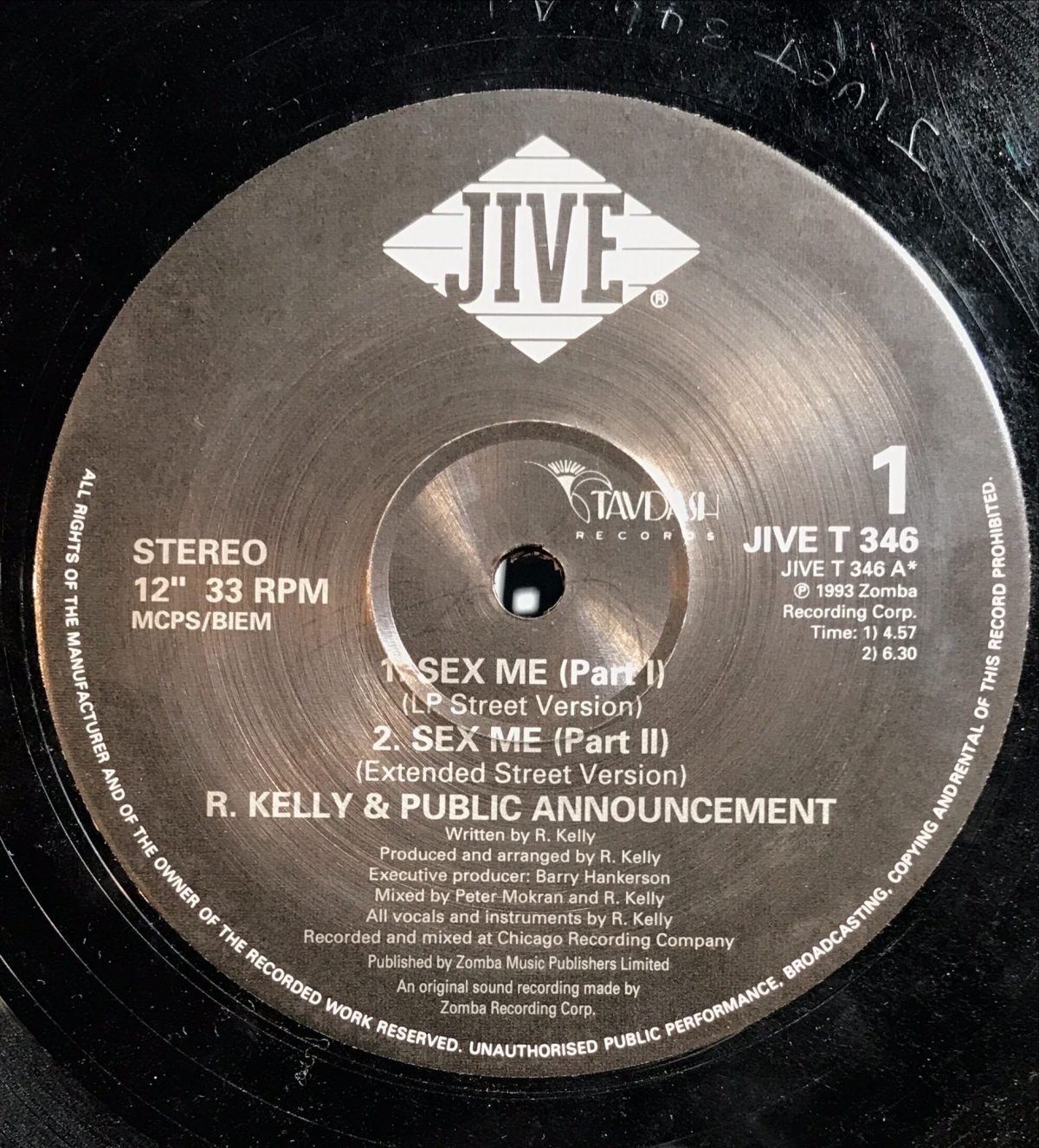 R. Kelly ‎– Sex Me (Parts I & II) Maxi Single Plak - Görsel 3