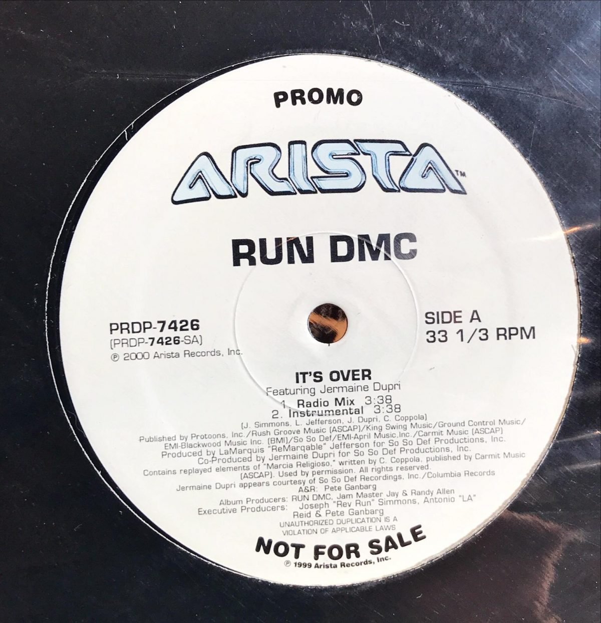 Run-DMC ‎– It's Over  Maxi Single Plak - Görsel 2