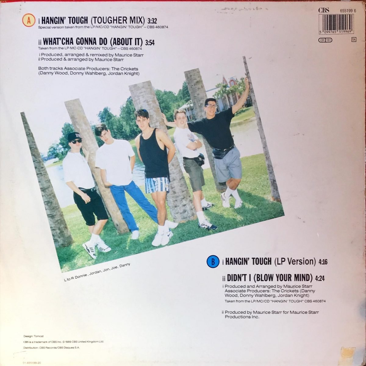 New Kids On The Block ‎– Hangin' Tough  Maxi Single Plak - Görsel 2