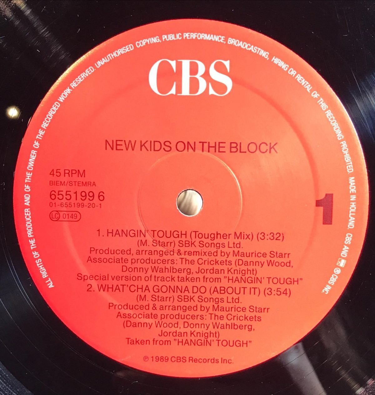 New Kids On The Block ‎– Hangin' Tough  Maxi Single Plak - Görsel 3