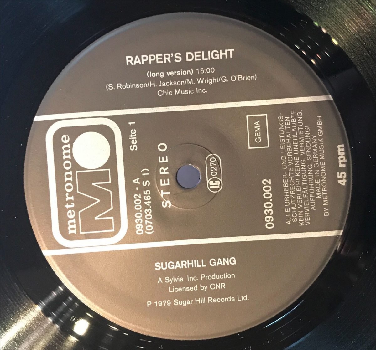 Sugarhill Gang ‎– Rapper's Delight  Maxi Single Plak - Görsel 3