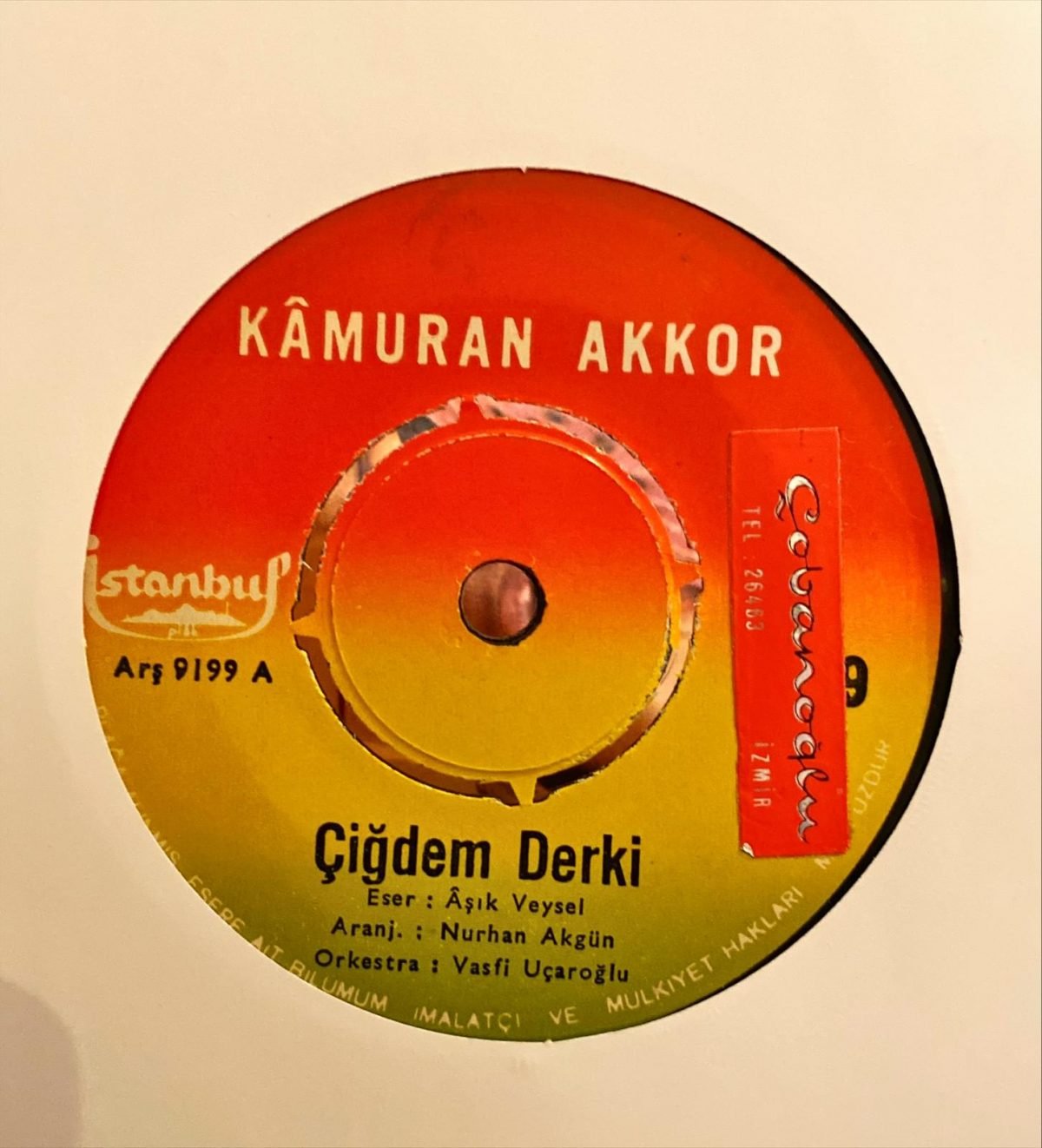 Kâmuran Akkor ‎– Çiğdem Derki / Dana Dana Benleri 45'lik Plak - Görsel 3