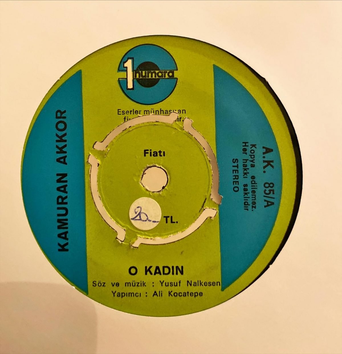 Kamuran Akkor ‎– O Kadın / Albümlerden Çıkartmadım 45'lik Plak - Görsel 3