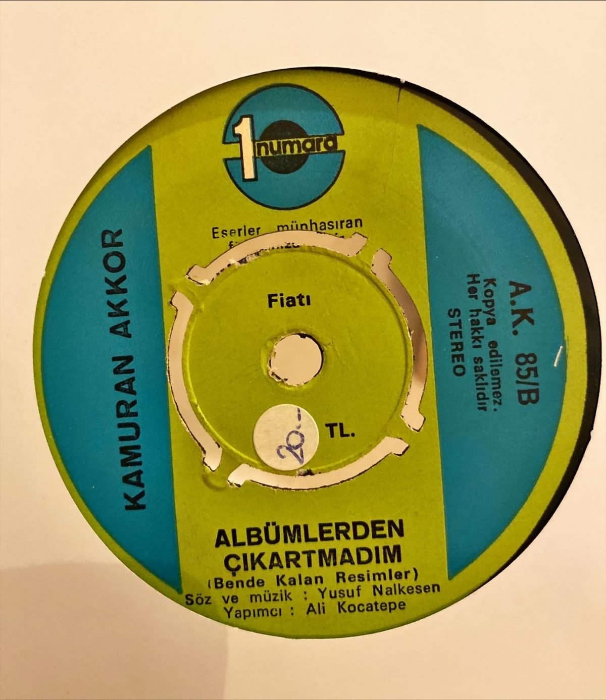 Kamuran Akkor ‎– O Kadın / Albümlerden Çıkartmadım 45'lik Plak - Görsel 4