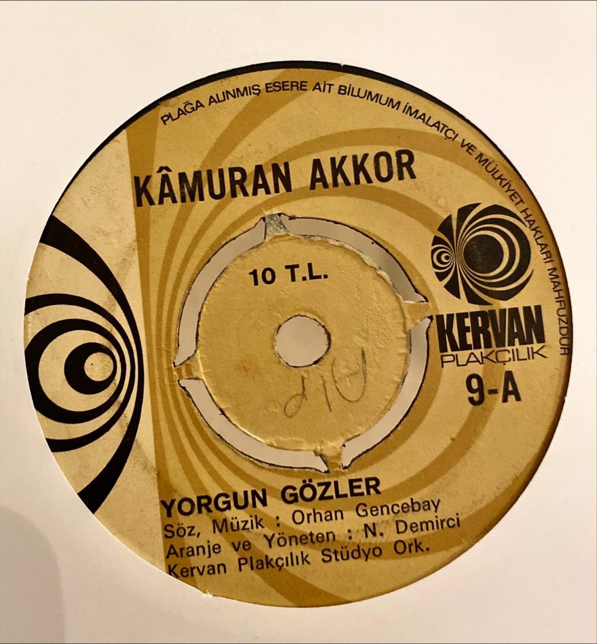 Kamuran Akkor ‎– Yorgun Gözler / Seni Sevmek İçin Ölmek Mi Lazım 45'lik Plak - Görsel 3