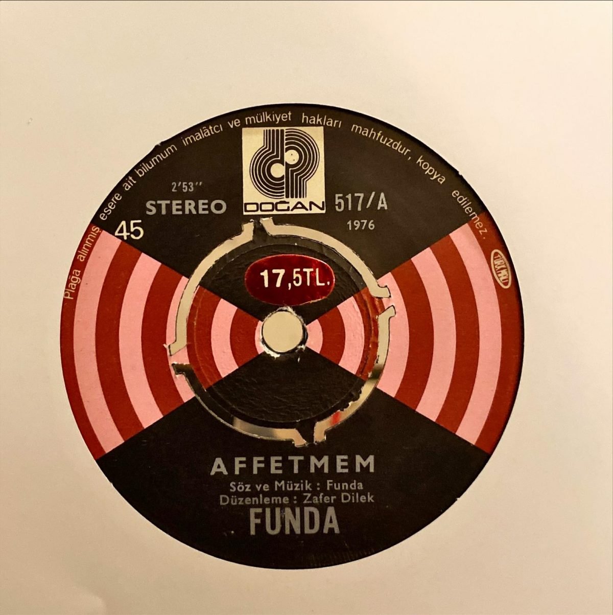 Funda – Sen / Affetmem 45'lik Plak - Görsel 3