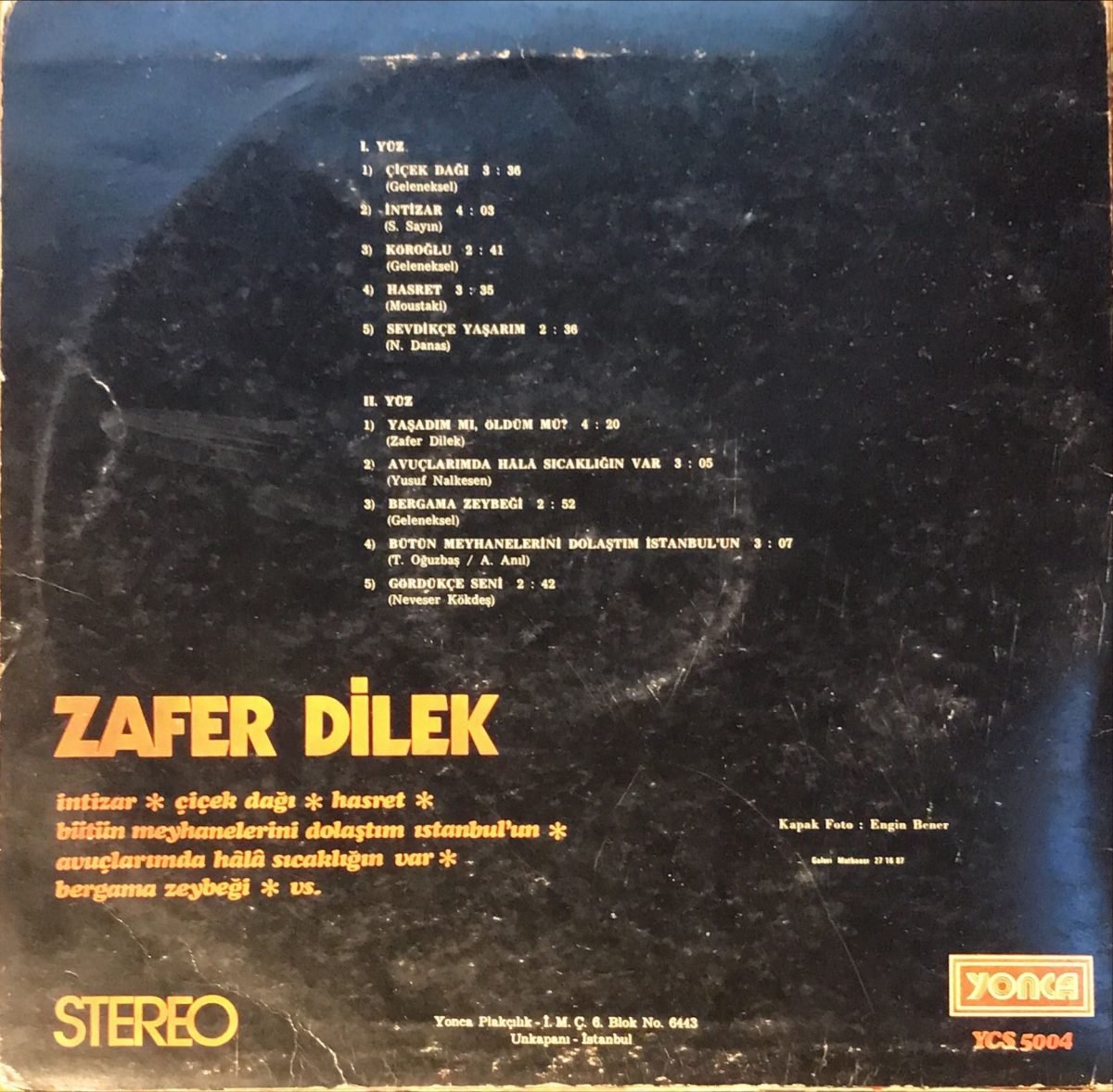 Zafer Dilek ‎– Zafer Dilek LP Plak - Görsel 3