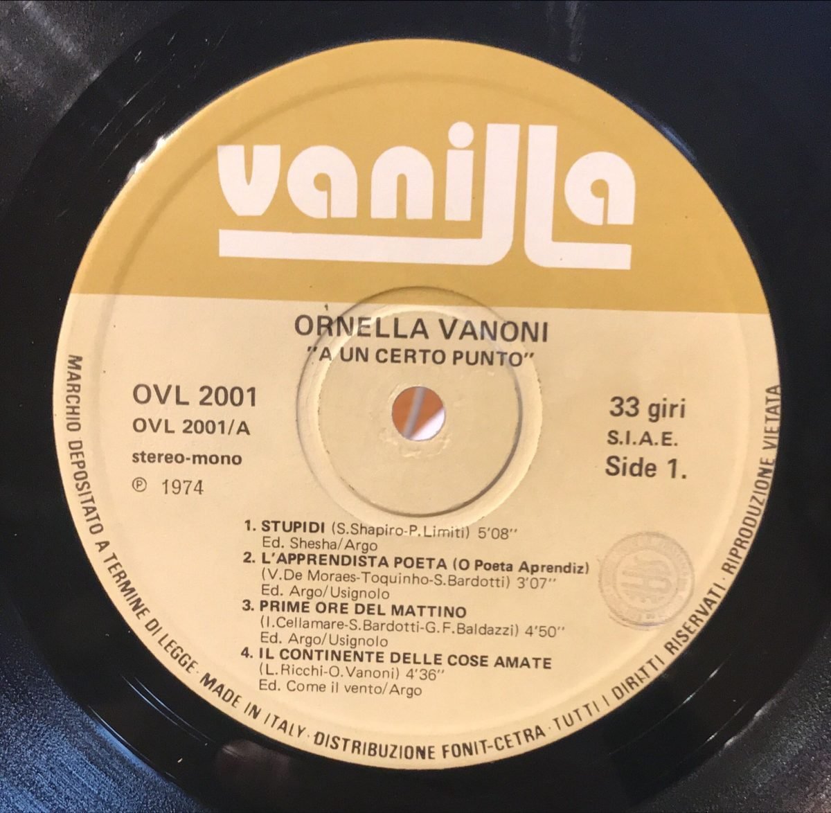 Ornella Vanoni ‎– A Un Certo Punto LP Plak - Görsel 3